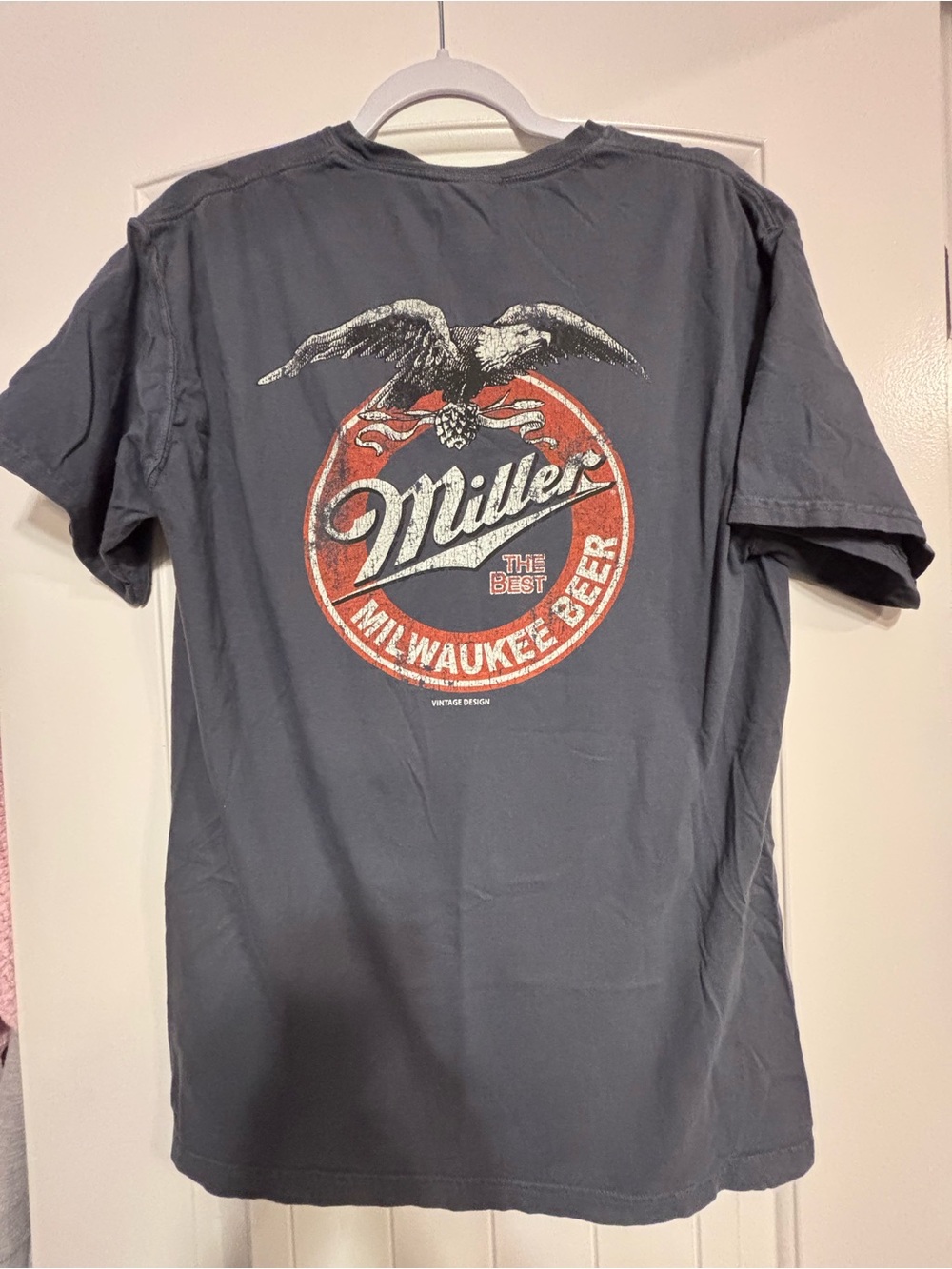 Milwaukee Beer Graphic Tee - Charcoal Gray, M, vintage style distressed